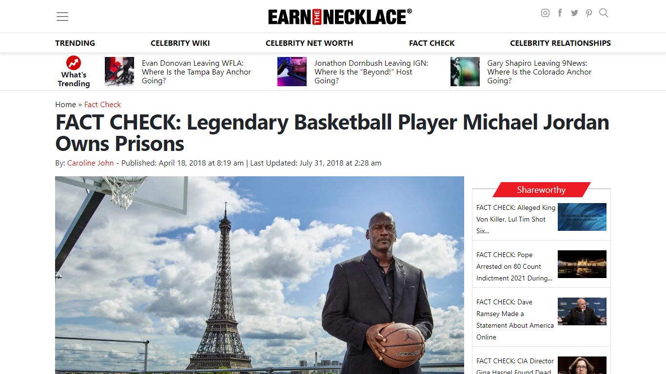 FACT CHECK: Michael Jordan Owns Prisons - Earn The Necklace