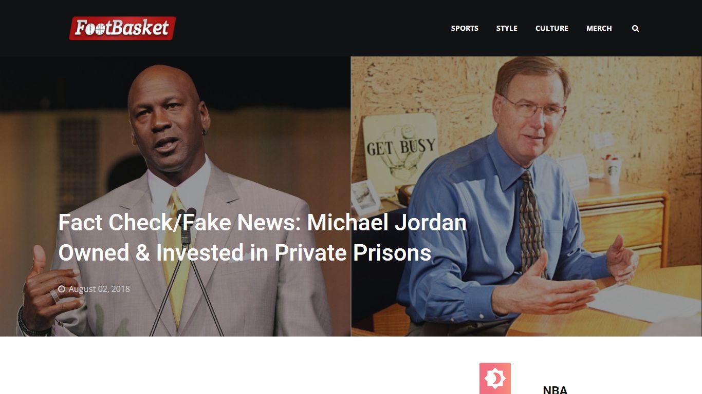 Fact Check/Fake News: Michael Jordan Owned & Invested in Private Prisons