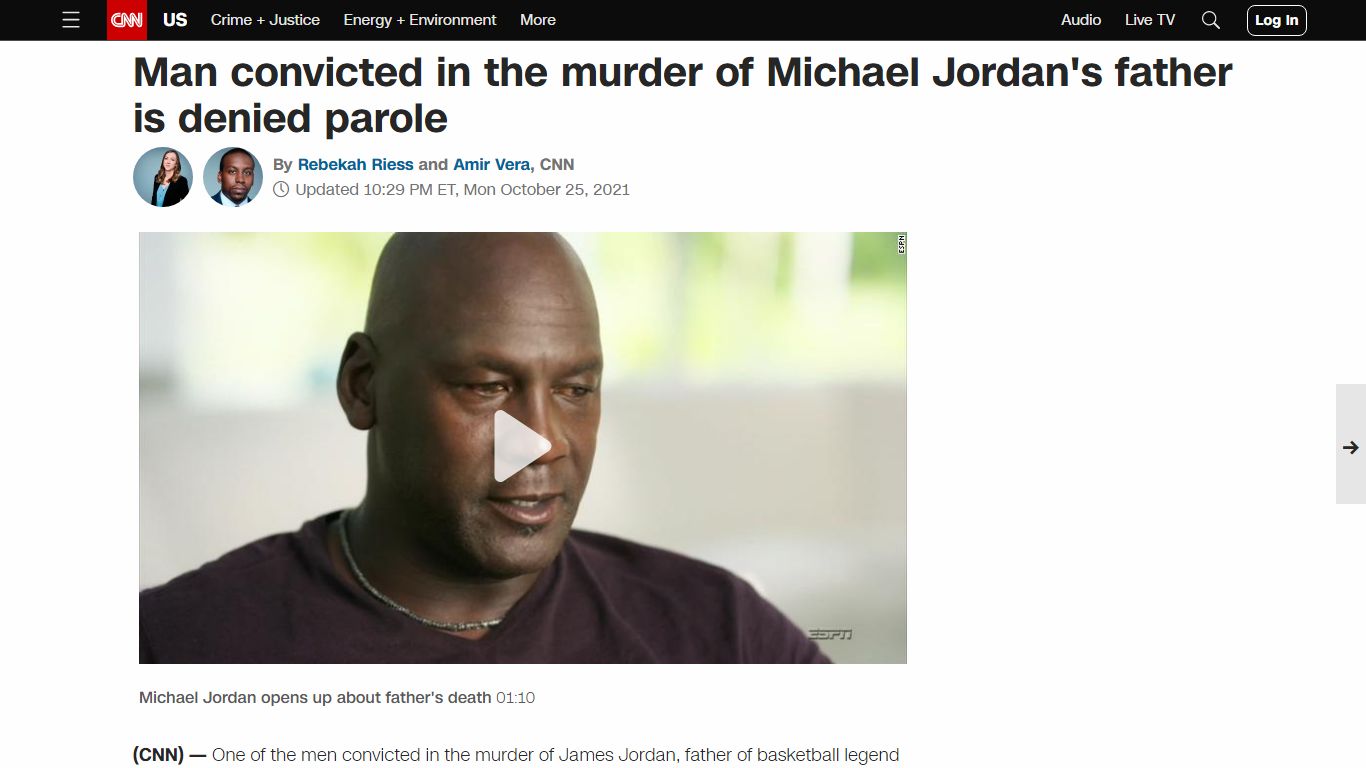 Man convicted in the murder of Michael Jordan's father is denied ... - CNN